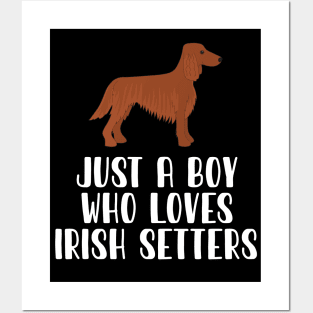 Just A Boy Who Loves Irish Setters Posters and Art